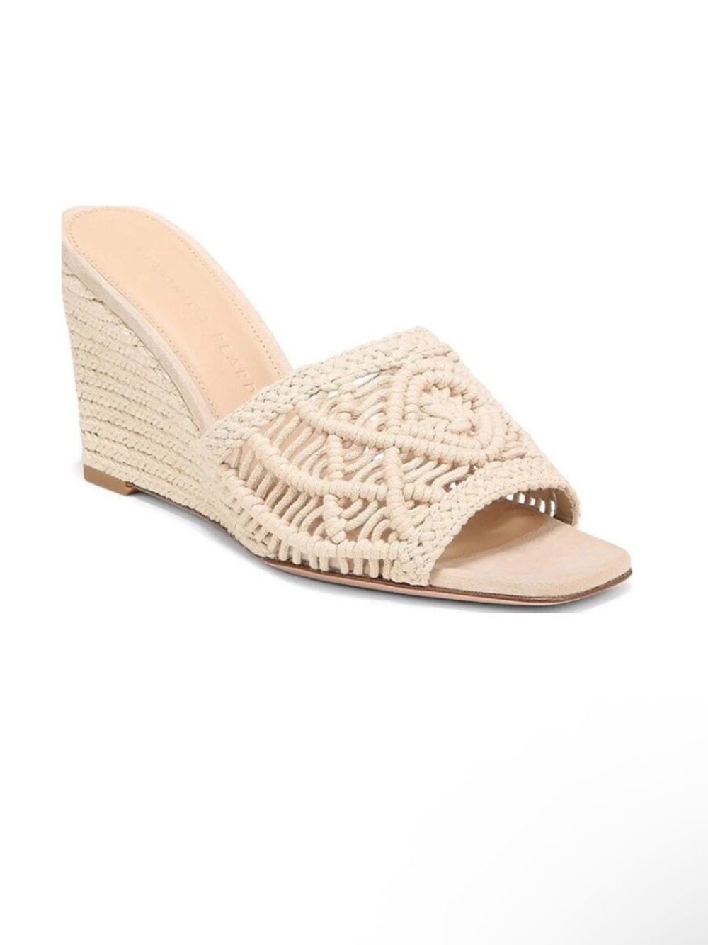 Veronica Beard Womens Ezrah Beige Macrame Espadrille Wedge Sandals size 9 NEW